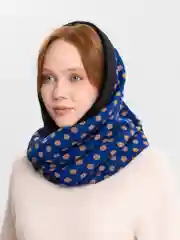 Синий шарф-снуд женский на флисе. 2 цвета.