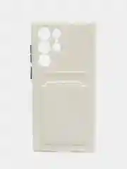 Белый чехол для Samsung Galaxy S22 / S22 Plus / S22 Ultra, с карманом для карт прозрачный