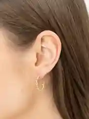 Золотой серьги кольца крученые диаметр 2 см