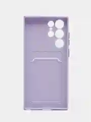 Сиреневый чехол для Samsung Galaxy S22 / S22 Plus / S22 Ultra, с карманом для карт прозрачный