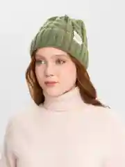 Зелёный хаки шапка женская демисезонная, шапка женская осенняя, шапка вязаная женская