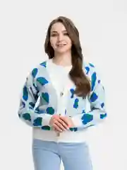 Синий кардиган женский