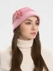 Кораллово-розовый шляпа женская из мягкого фетра