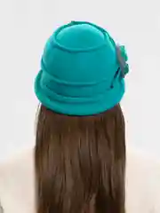 Лазурный шляпа женская измягкого фетра