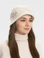 Молочный шляпа женская из мягкого фетра