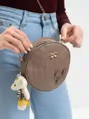Бежевый рюкзак с сумкой и визитницей