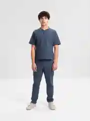 Синий меланж комплект футболка и брюки мужские