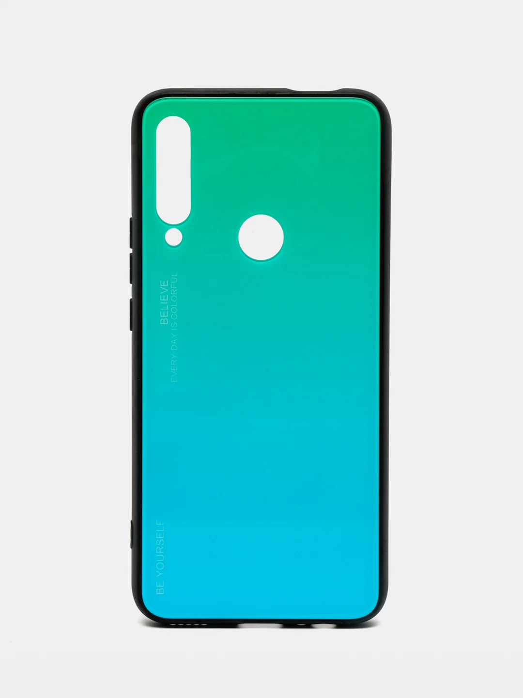 Зеленый градиентный чехол из закалённого стекла для моделей Honor, Huawei