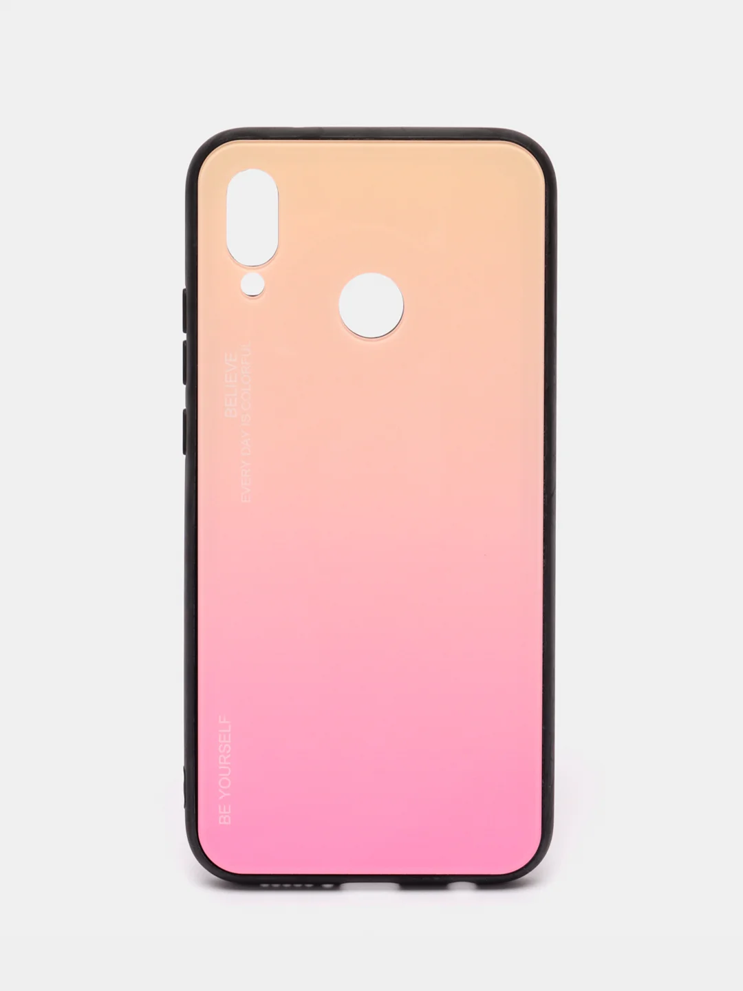 Розовый градиентный чехол из закалённого стекла для моделей Honor, Huawei