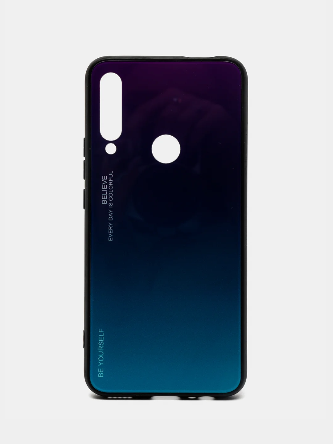 Голубой градиентный чехол из закалённого стекла для моделей Honor, Huawei