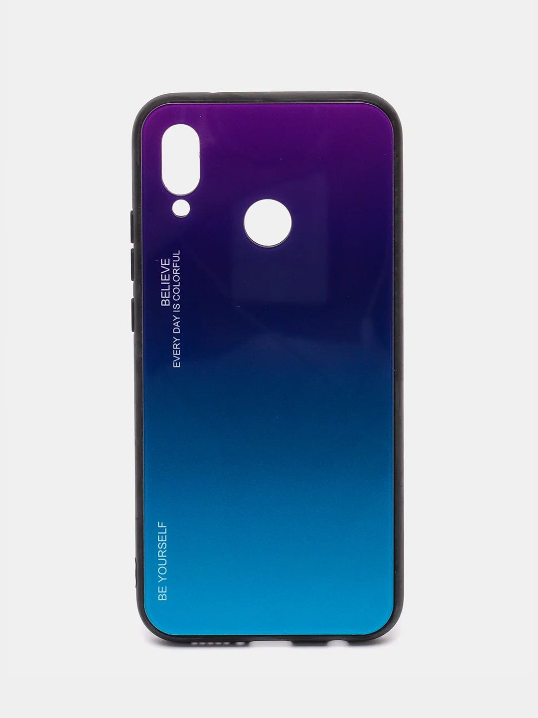 Голубой градиентный чехол из закалённого стекла для моделей Honor, Huawei
