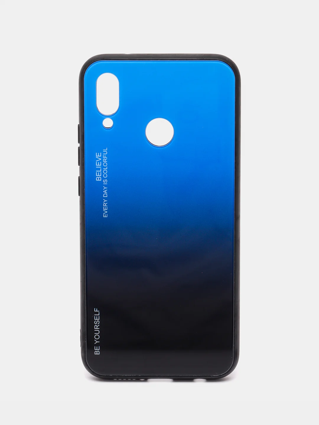 Синий градиентный чехол из закалённого стекла для моделей Honor, Huawei