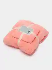 Кораллово-розовый полотенце банное из микрофибры, комплект (в наборе 2 размера 70*140 и 35*75), гладкое