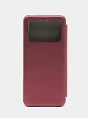 Багровый чехол-книжка для Poco M4 Pro 4G