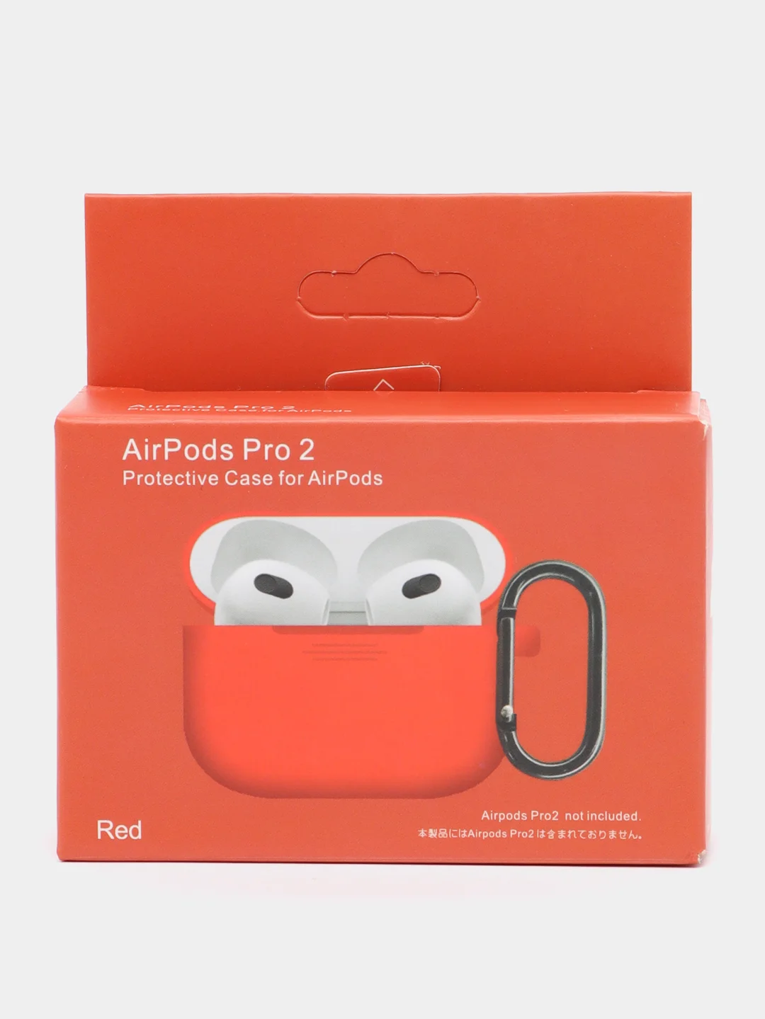 Красный чехол для наушников AirPods Pro 2, силиконовый, с карабином