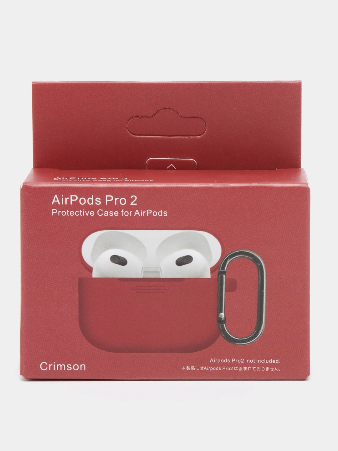 Бордовый чехол для наушников AirPods Pro 2, силиконовый, с карабином