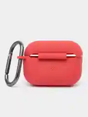 Бордовый чехол для наушников AirPods Pro 2, силиконовый, с карабином