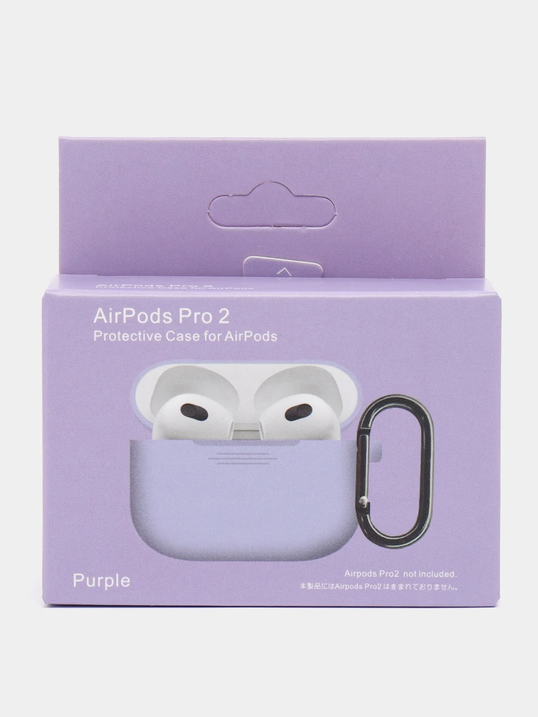 Лавандовый чехол для наушников AirPods Pro 2, силиконовый, с карабином