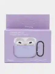 Лавандовый чехол для наушников AirPods Pro 2, силиконовый, с карабином
