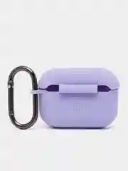 Лавандовый чехол для наушников AirPods Pro 2, силиконовый, с карабином