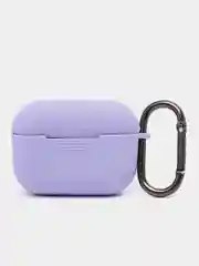 Лавандовый чехол для наушников AirPods Pro 2, силиконовый, с карабином