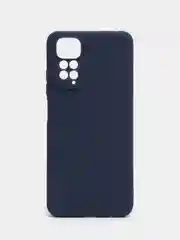 Синий чехол для Xiaomi Redmi Note 11, 11S силиконовый  BROSCORP матовый тонкий с защитой камер