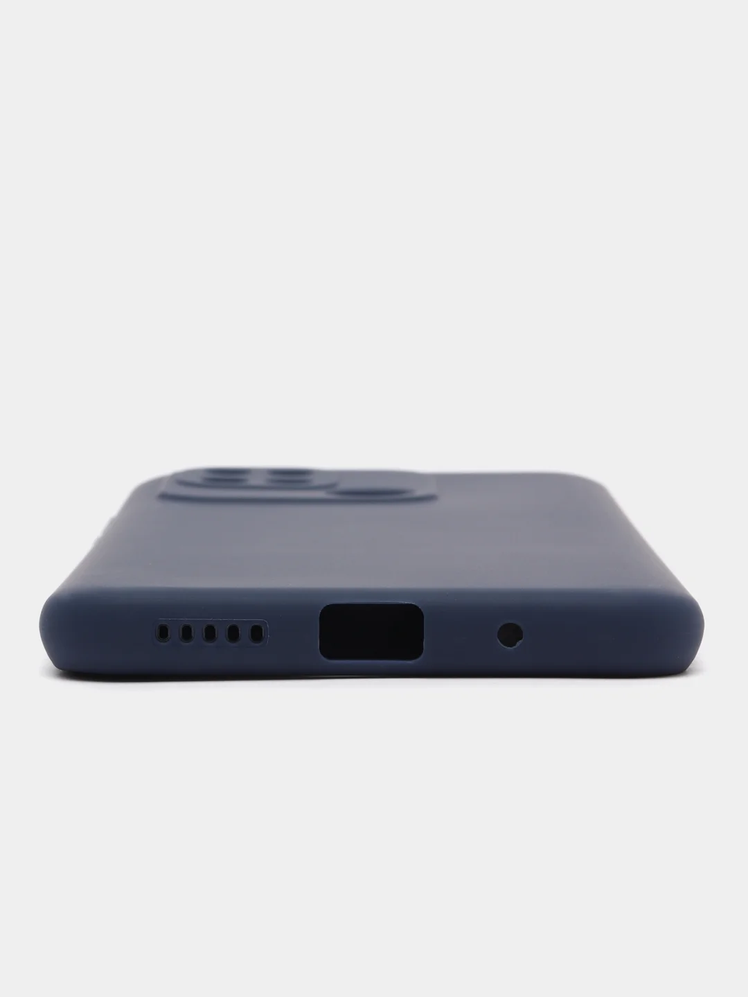 Синий чехол BROSCORP для Xiaomi Redmi 10C матовый силиконовый тонкий, бортик вокруг камер