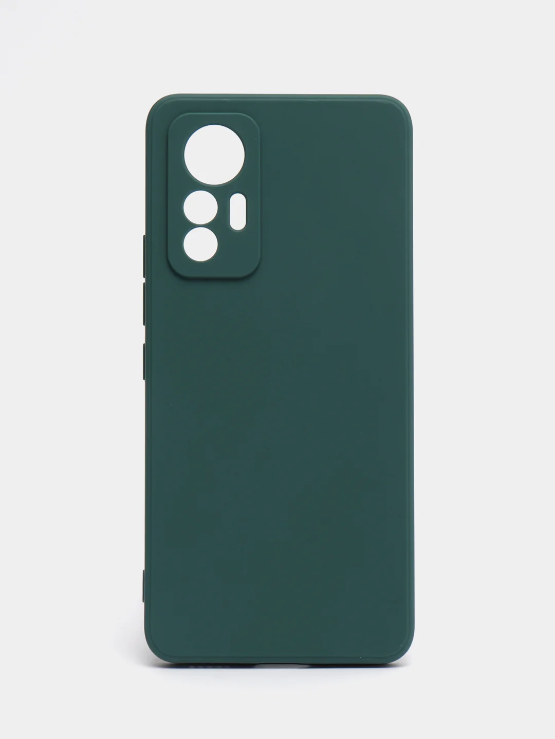 Зеленый чехол BROSCORP для Xiaomi 12 Lite матовый силиконовый тонкий, бортик вокруг камер