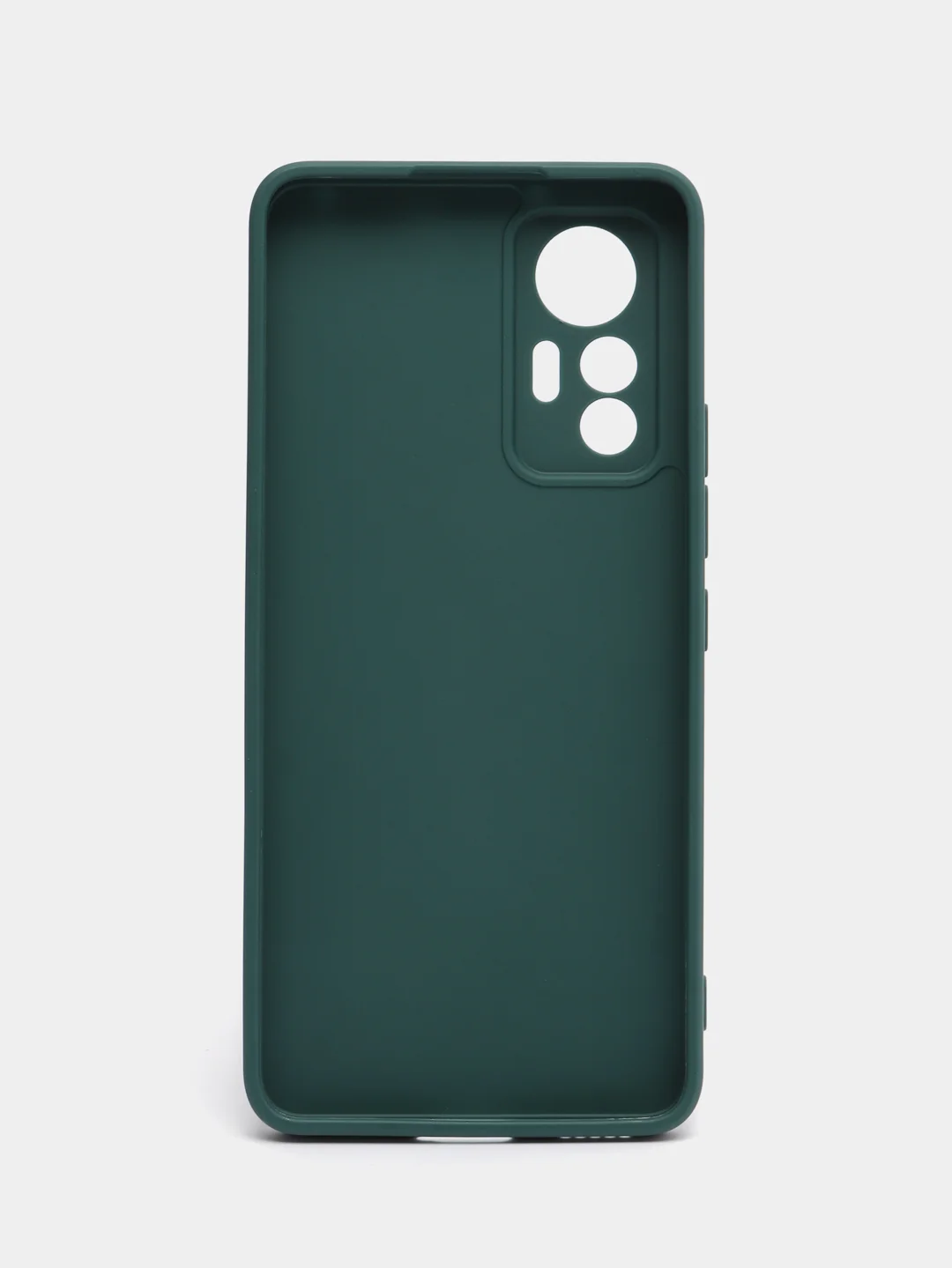 Зеленый чехол BROSCORP для Xiaomi 12 Lite матовый силиконовый тонкий, бортик вокруг камер