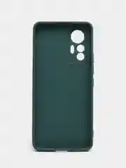 Зеленый чехол BROSCORP для Xiaomi 12 Lite матовый силиконовый тонкий, бортик вокруг камер
