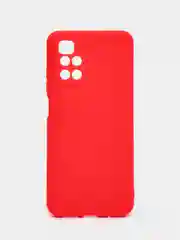 Красный чехол BROSCORP для Xiaomi Redmi 10  матовый силиконовый тонкий, бортик вокруг камер