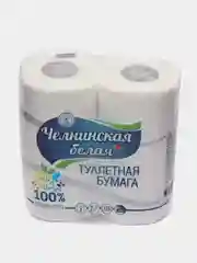 Белый бумага туалетная двухслойная, со втулкой, 4 штуки