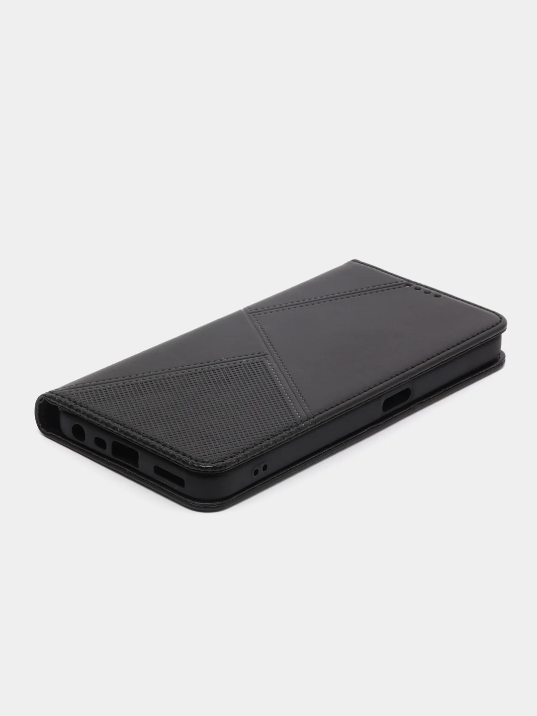 Черный чехол-книжка для Realme C35 4G, кожаный PU