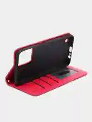 Тёмно-розовый чехол-книжка для Realme C31 4G, кожаный PU