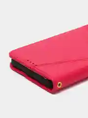 Тёмно-розовый чехол-книжка для Realme C31 4G, кожаный PU