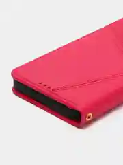 Тёмно-розовый чехол-книжка для Realme C35 4G, кожаный PU