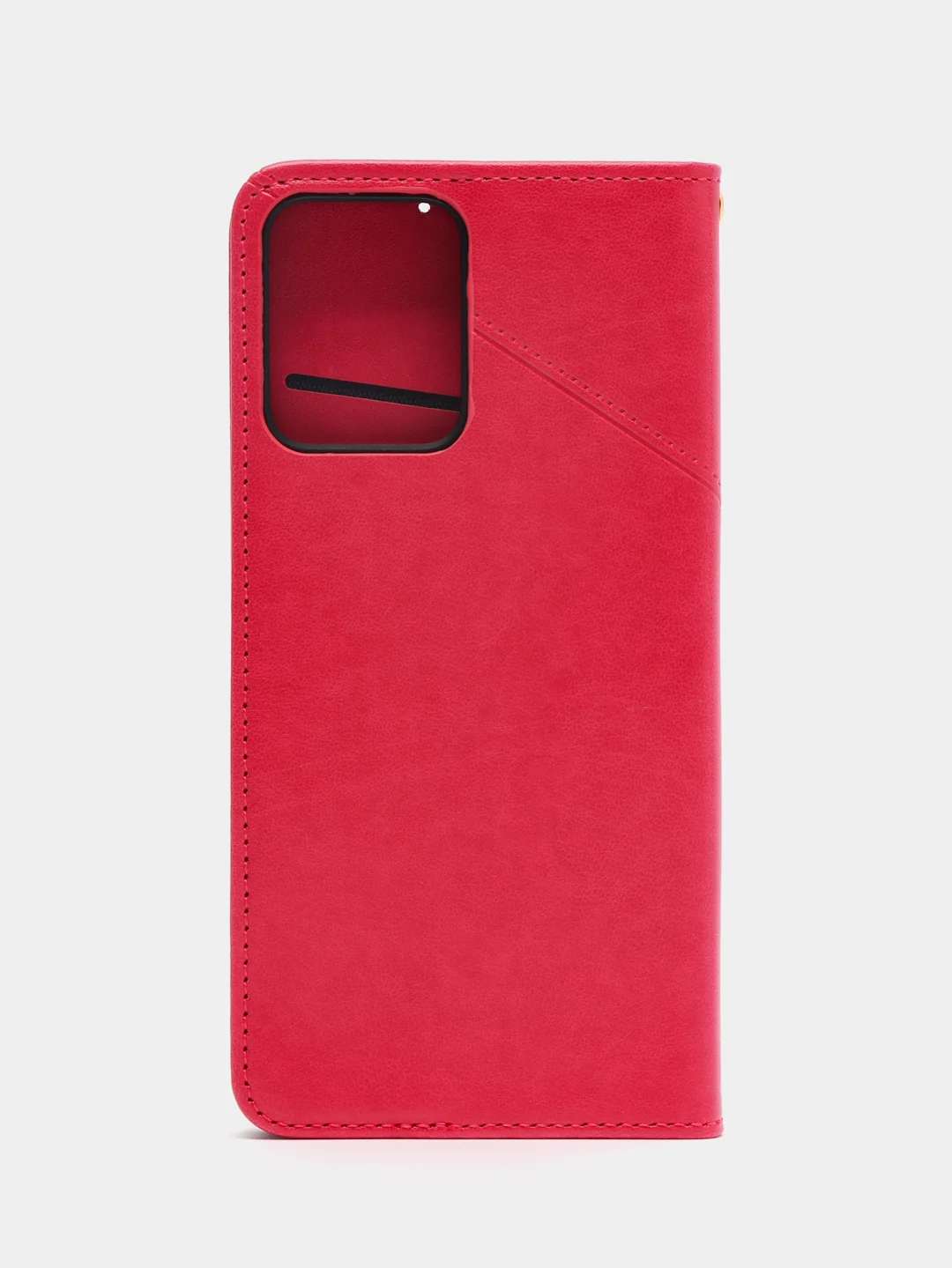Тёмно-розовый чехол-книжка для Realme C35 4G, кожаный PU