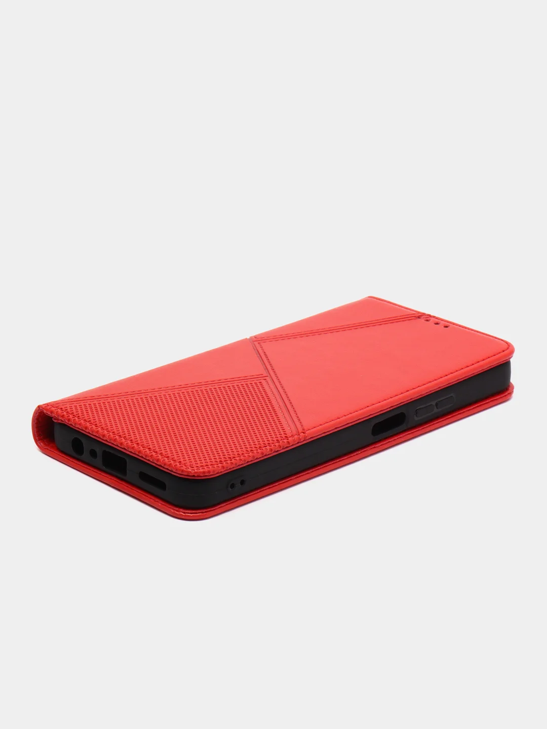 Красный чехол книжка для Realme C30, кожаный PU