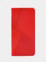 Красный чехол книжка для Realme C30, кожаный PU