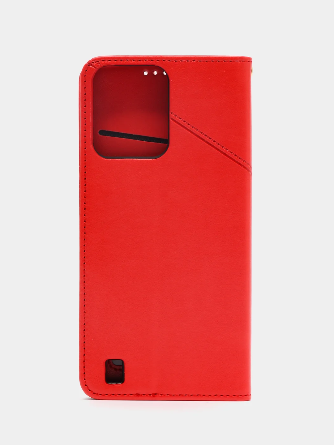 Красный чехол-книжка для Realme C31 4G, кожаный PU