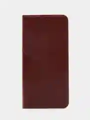 Коричневый чехол книжка для Realme C30, кожаный PU