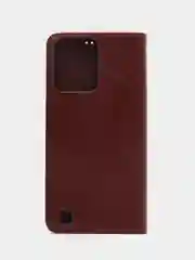 Коричневый чехол-книжка для Realme C31 4G, кожаный PU