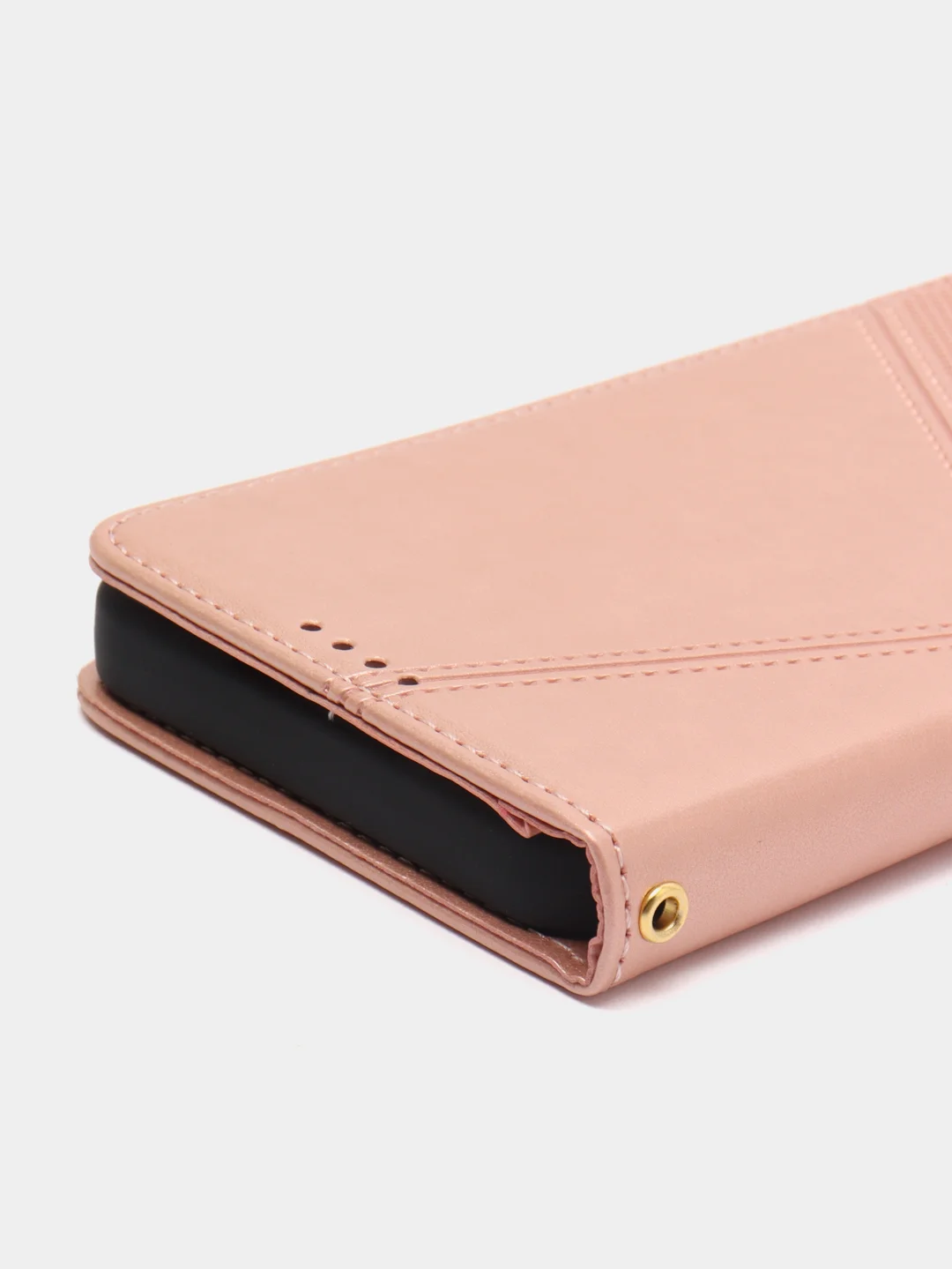 Розовый чехол книжка для Realme C30, кожаный PU