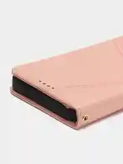 Розовый чехол книжка для Realme C30, кожаный PU