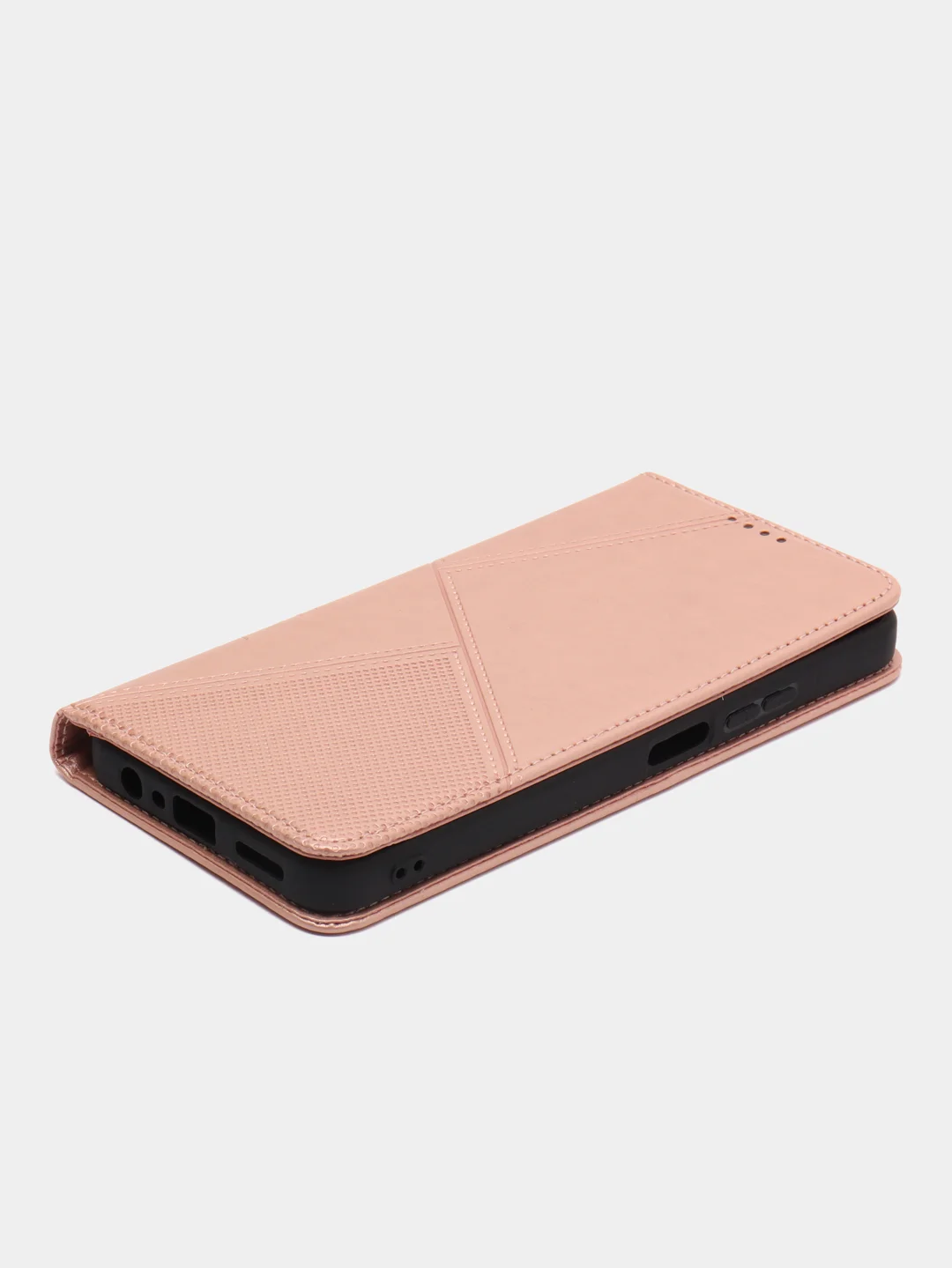 Розовый чехол книжка для Realme C30, кожаный PU
