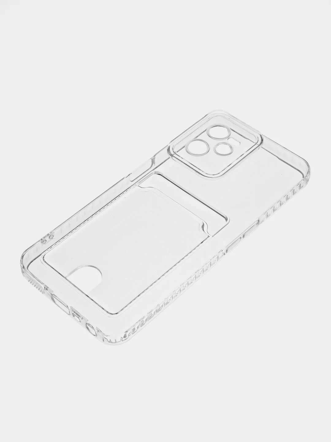 Марсала чехол противоударный для Realme C35 / Реалми С35 прозрачный, с карманом для карты