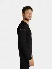 Черный футболка спортивная мужская компрессионная с длинным рукавом