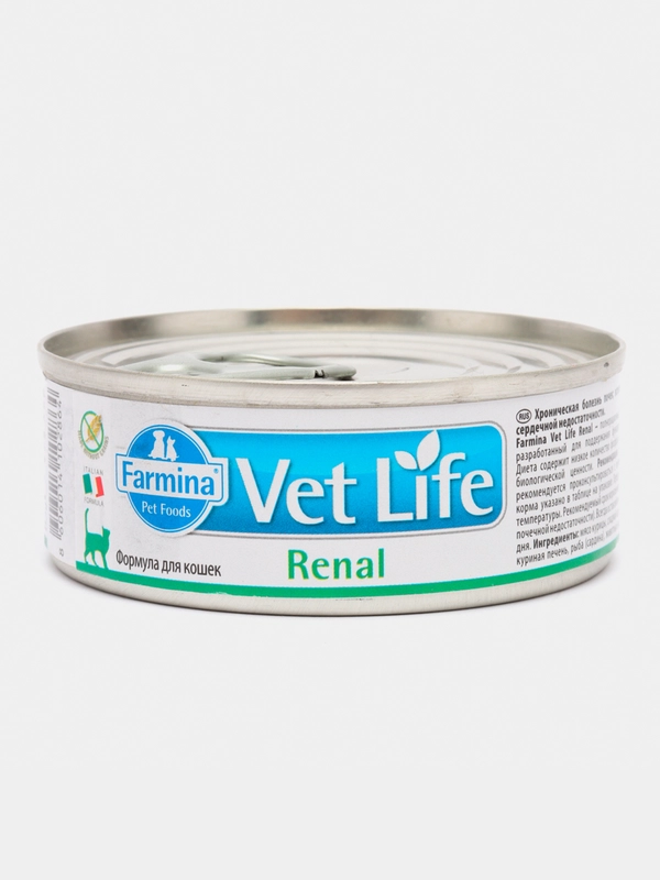 Корм влажный Farmina VetLife Natural Diet Renal, для кошек с почечными заболеваниями, 85 г