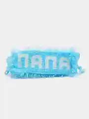 Бирюзовый мочалки с надписями МАМА,ПАПА