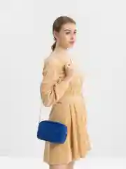 Синий сумка женская, через плечо, кросс-боди, на цепочке